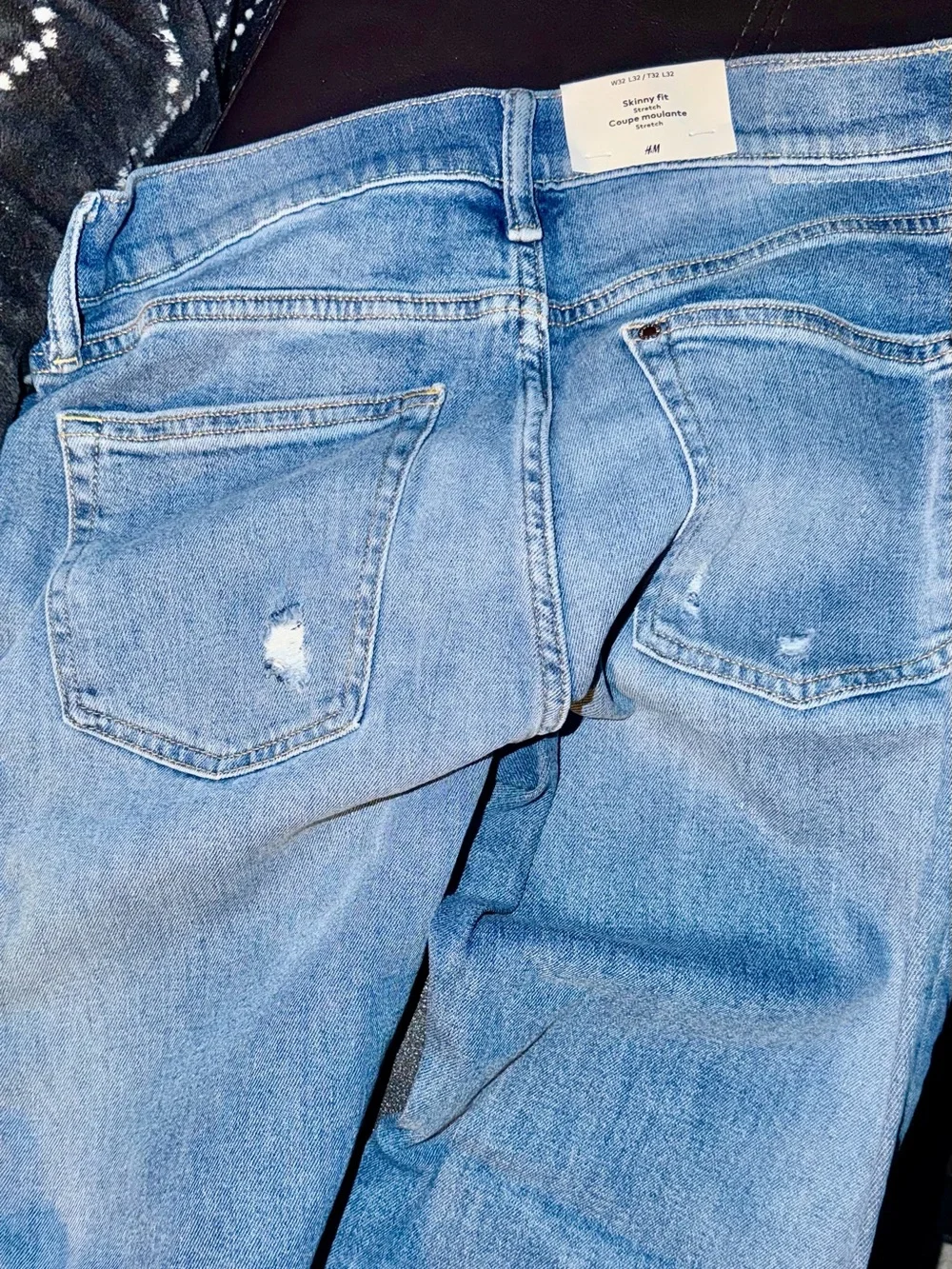 H&M Medium Blue Ripped Skinny Jeans